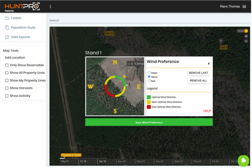 Wind preferences screenshot